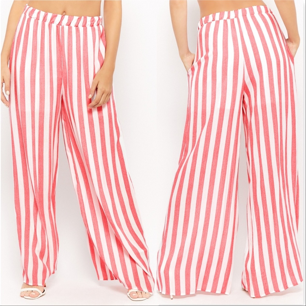 STRIPED WIDE LEGGED PANTS - Picture 2 of 2